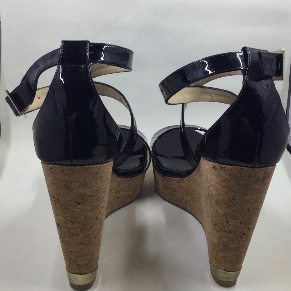 Jimmy Choo Black Patent Leather Wedge